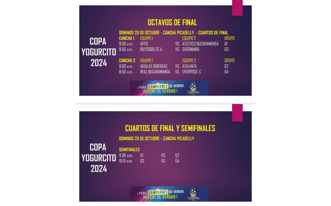 Definidos los ocho mejores equipos de la Copa Yogurcito en Bucaramanga.