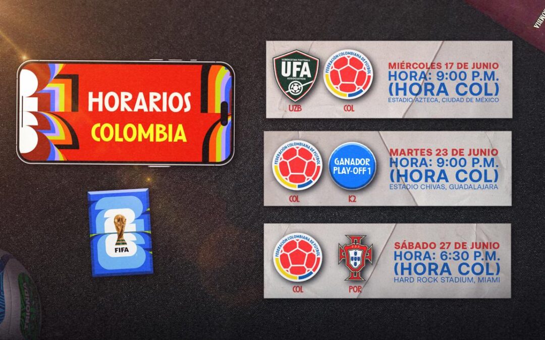 Calendario de la Selección Colombia Mayores en el Mundial 2026