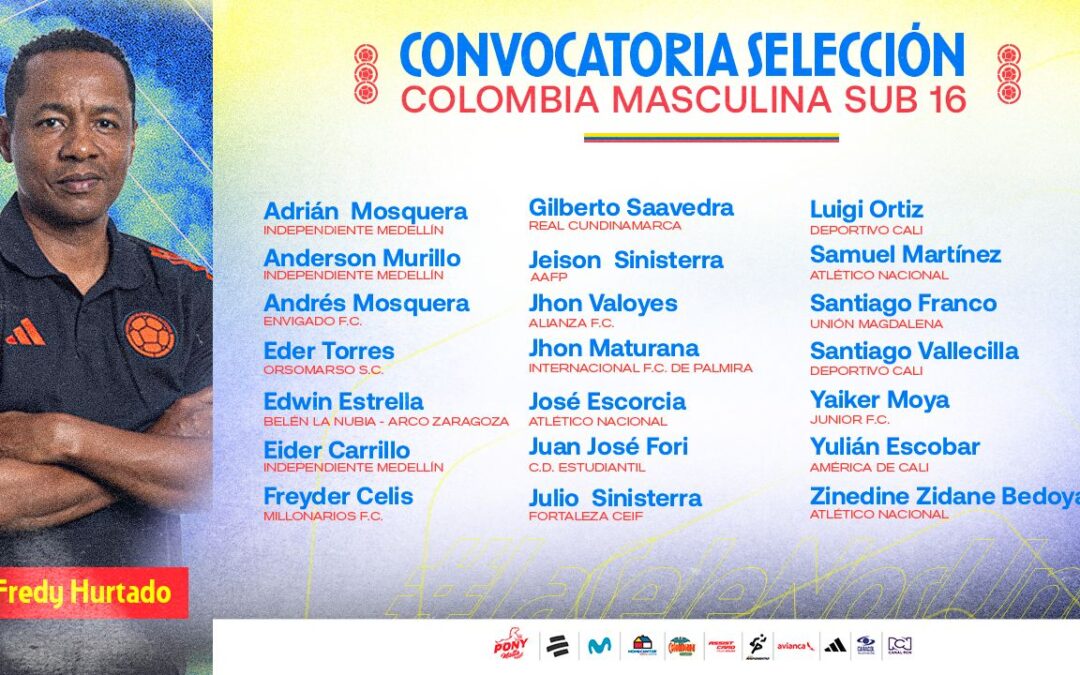 Convocatoria de la Selección Colombia Masculina Sub16 con un Santandereano.